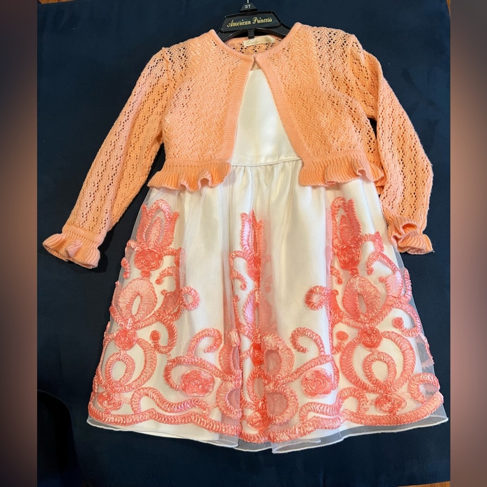 American Princess apricot or orange dress size 3T